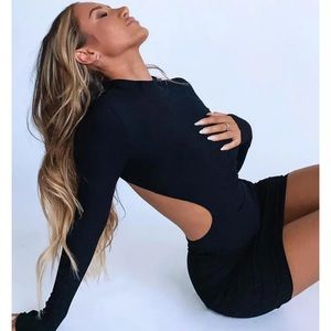 White Fox Black Dress